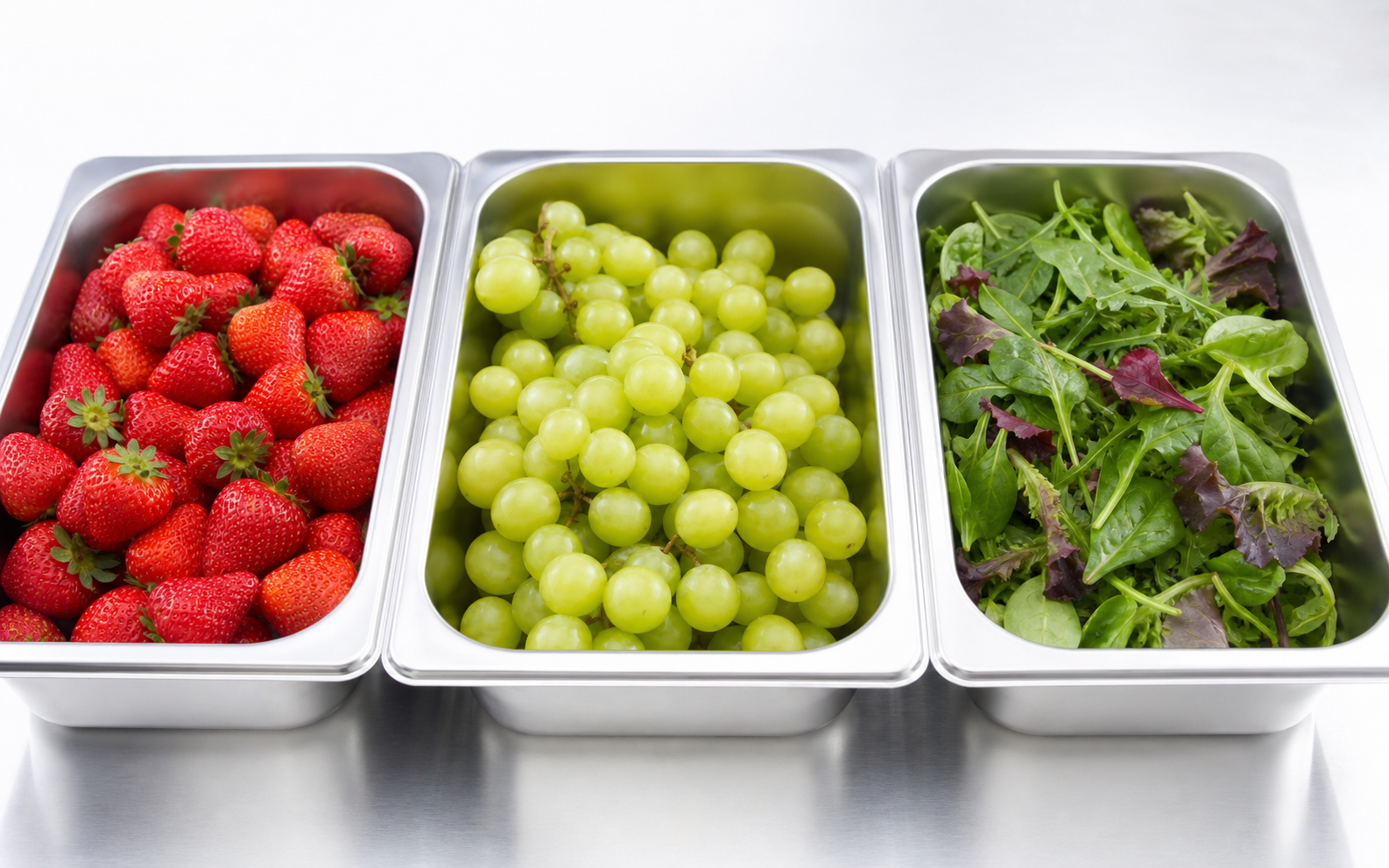 Delicate produce prepared for washing