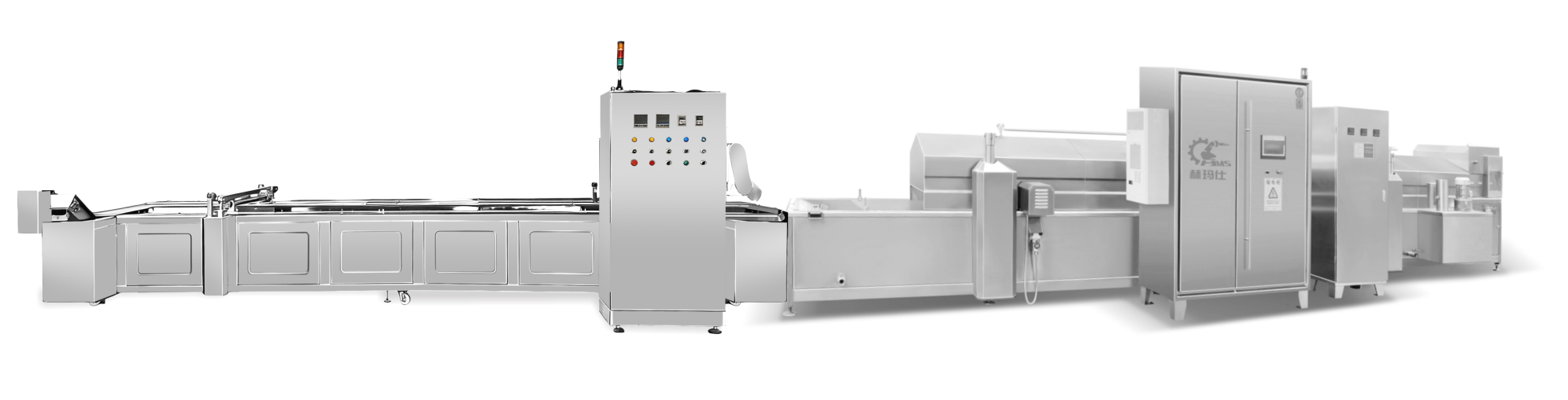 Par-frying and continuous frying production line
