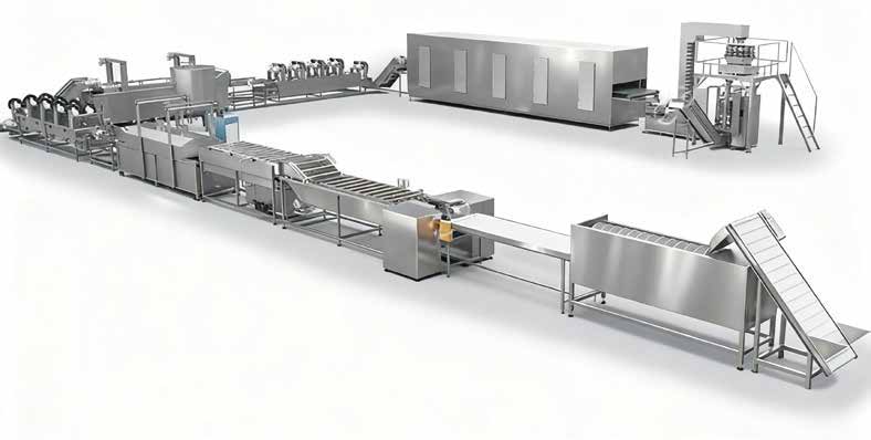 Frozen par-fried French fries processing line
