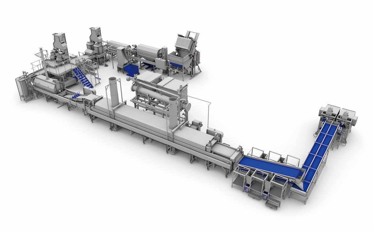 Potato chip processing line